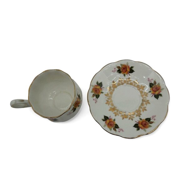 STRATFORD Bone China TEA Cup Yellow Rose Floral Design Vintage - Picture 9 of 11